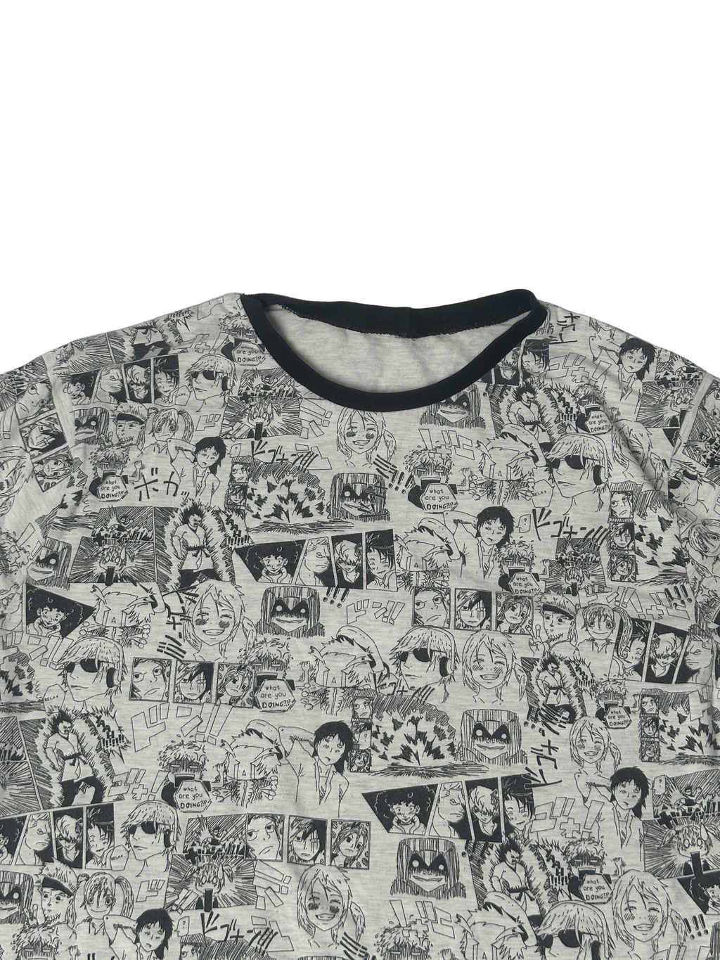 black-and-white all-over comic strip print t-shirt