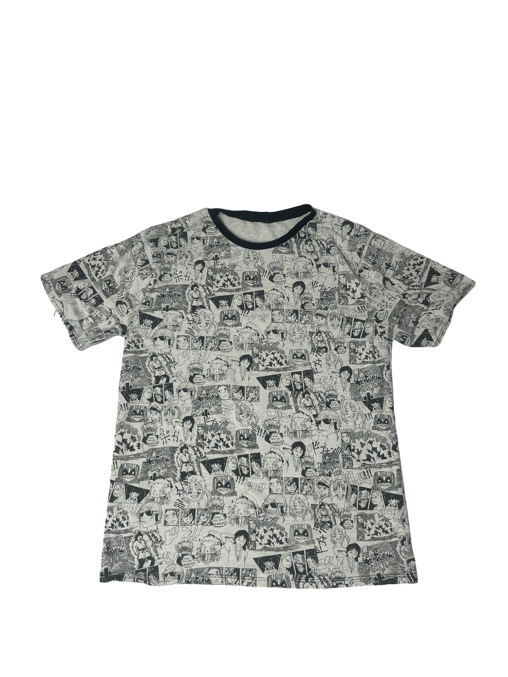 black-and-white all-over comic strip print t-shirt
