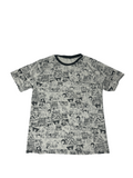 black-and-white all-over comic strip print t-shirt