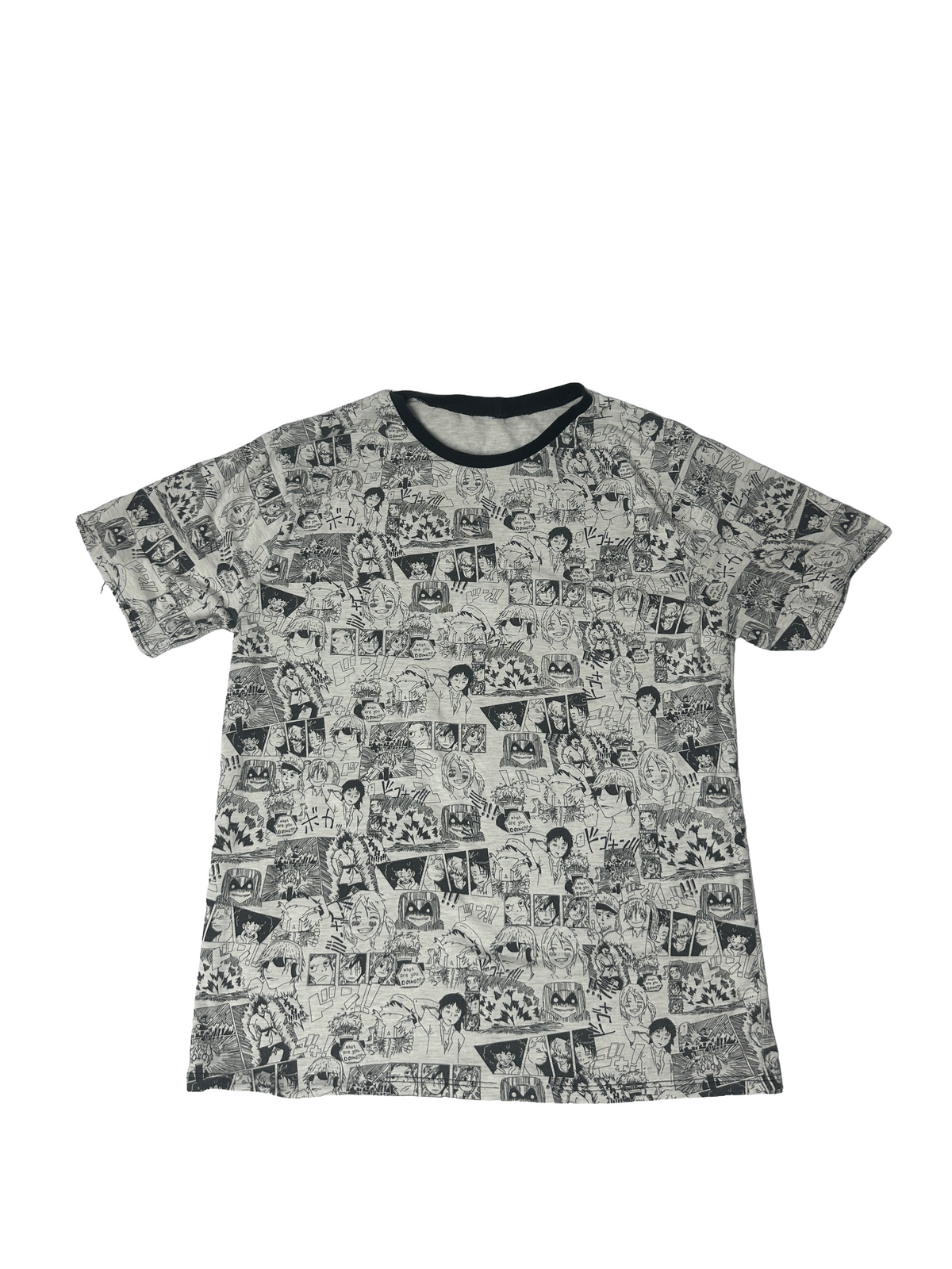 black-and-white all-over comic strip print t-shirt
