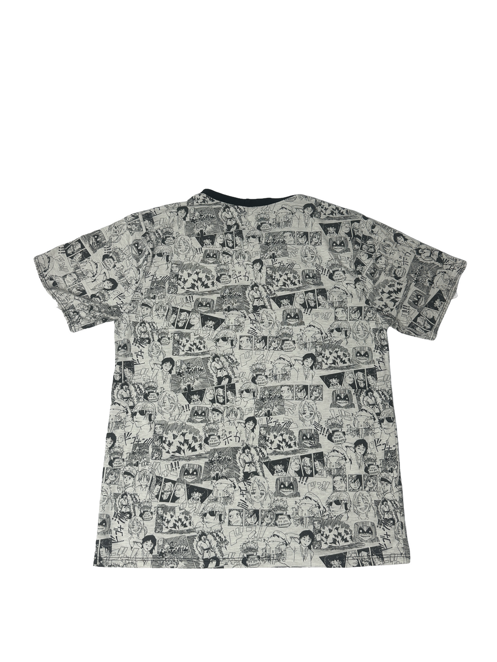 black-and-white all-over comic strip print t-shirt